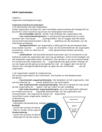 Toetsdoelen HR-theorie Thema 1 t/m 3