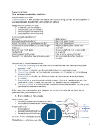 Samenvatting periode 1: fonologie, morfologie, syntaxis, semantiek