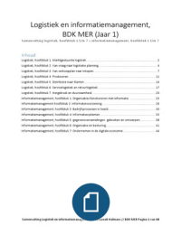 Samenvatting Logistiek en informatiemanagement BDK MER Jaar 1