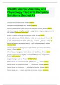 USABO Animal Anatomy and Physiology Test with Complete Solutions Graded A+