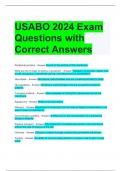 USABO 2024 Exam Questions with Correct Answers 