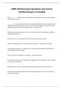 URBS 150 final exam Questions and Correct Verified Answers |A Graded