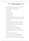 NR 222- Mental Health ATI Exam 2 Review: Questions, Answers and Explanations