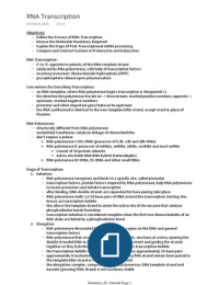 [Molecular Biology and Genetics] Lecture 4 - RNA Transcription 