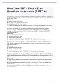 West Coast EMT - Block 4 Exam Questions and Answers (RATED A)