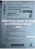 GCSE Edexcel Maths 2024 Paper 1 QP AND UNOFFICIAL MARK SCHEME [VERIFIED]