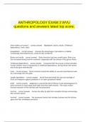  ANTHROPOLOGY EXAM 3 WVU questions and answers latest top score.