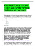 Certified Ethical Hacker. Test 1 2024/2025 verified 100% correct answers