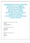 MICROBIOLOGY EXAM 4 2024-2025  WITH ACTUAL CORRECT  QUESTIONS AND VERIFIED  DETAILED ANSWERS  |FREQUENTLY TESTED  QUESTIONS AND SOLUTIONS  |ALREADY GRADED  A+|NEWEST|GUARANTEED PASS  |LATEST UPDATE