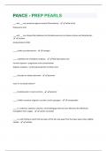 PANCE - PREP PEARLS QUESTIONS WITH COMPLETE SOLUTIONS GRADED A+