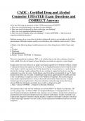 CADC - Certified Drug and Alcohol  Counselor UPDATED Exam Questions and  CORRECT Answers