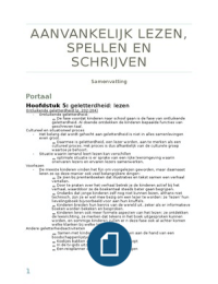 Samenvatting aanvankelijk lezen, spellen en schrijven 