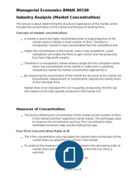 Industry Analysis - Market Concentration 