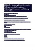 SCCJA Pre-Academy Block 1-Domestic Violence, Juvenile Procedures, Victimology, Harassment and