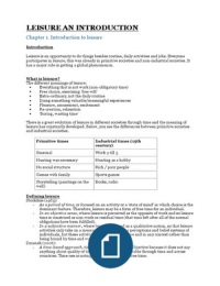 Leisure chapter/hoofdstuk 1, 2, 3, 4