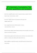 AP Chemistry Cumulative Test  Review questions and answers