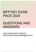 MFP1501 Exam pack 2024(Questions and answers)