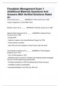 Floodplain Management Exam 1 (Additional Material) Questions And Answers With Verified Solutions Rated A+