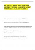 CA NOTARY EXAM QUESTIONS AND CORRECT VERIFIED ANSWERS LATEST UPDATE 2024 :ALREADY GRADED A+