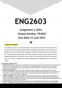 ENG2603 Assignment 2 (ANSWERS) 2024 - DISTINCTION GUARANTEED