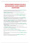 PEDIATRICS HG&D EXAM 2 QUESTIONS AND CORRECT ANSWERS