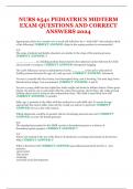 NURS 6541 PEDIATRICS MIDTERM EXAM QUESTIONS AND CORRECT ANSWERS 2024