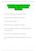 Chemistry Cumulative Exam Questions With Complete  Solutions