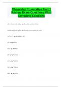 Chemistry Cumulative Test 1  Review Exam Questions With  Complete Solutions