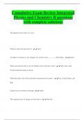 Cumulative Exam Review Integrated  Physics and Chemistry B questions  with complete solutions