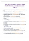 RCIS 2022 Glowacki & Summers Health Review Practice Exam Questions with Answers.