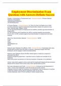 Employment Discrimination Exam Questions with Answers-Definite Success.