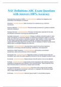 NAV Definitions ABC Exam Questions with Answers 100% Accuracy