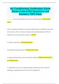 Air Conditioning Certification Exam (Exam Code A-02) Questions and  Answers 100% Pass