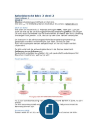 Arbeidsrecht blok 3 deeltentamen 2