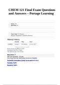 CHEM 121 Final Exam Questions and Answers – Portage Learning