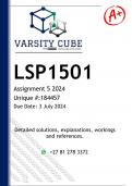 LSP1501 Assignment 5 (DETAILED ANSWERS) 2024 - DISTINCTION GUARANTEED