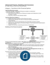 Samenvatting Advanced Finance Banking and Insurance colleges