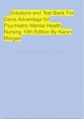                                          lOMoARcPSolutions and Test Bank For Davis Advantage for                 Psychiatric Mental Health Nursing 10th Edition By Karyn    Morgan