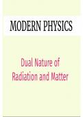 Modern Physics:- Dual Nature of Radiation and Matter 