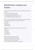 NUR 2214 Exam 1 Questions and  Answers