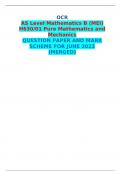 OCR AS Level Mathematics B (MEI) H630/01 Pure Mathematics and Mechanics  QUESTION PAPER AND MARK SCHEME FOR JUNE 2023 (MERGED) 