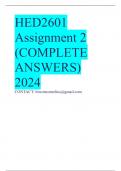 HED2601 Assignment 2 (COMPLETE ANSWERS) 2024