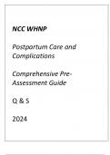 (NCC) WHNP (Postpartum Care and Complications) Comprehensive Pre-Assessment Guide Q & S 2024.