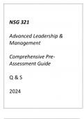(HU) NSG 321 Advanced Leadership & Management Comprehensive Pre-Assessment Guide Q & S 2024.