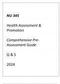(HU) NU 345 Health Assessment & Promotion Comprehensive Pre-Assessment Guide Q & S 2024