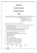 (Drexel) CHEM 101 General Chemistry Final Exam Review 2024