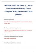 NSG554 | NSG 554 Exam 2  | Nurse Practitioners in Primary Care I Complete Study Guide Latest 2024 | Wilkes 