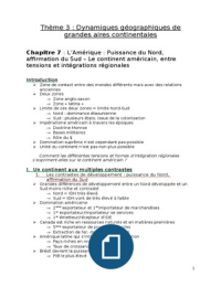 L'Amérique, puissance du Nord et affirmation du Sud (Le Continent Américain)