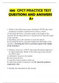 100 CPCT PRACTICE TEST QUESTIONS AND ANSWERS A+
