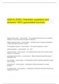   AQA A LEVEL Chemistry questions and answers 100% guaranteed success.